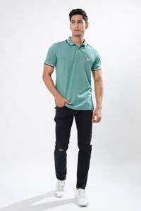 Hydrology Blue Cotton Pique Polo T-Shirt