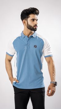 White And Blue Super Soft Cotton Premium Cotton Polo